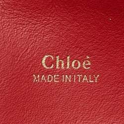 Pre Owned Chloe Red/Brown Leather Medium Baylee Tote