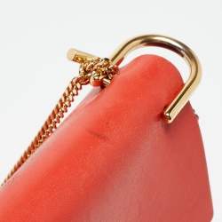 Pre Owned Chloe Two Tone Orange Leather Medium Drew Shoulder Bag
