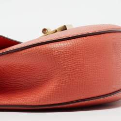 Pre Owned Chloe Two Tone Orange Leather Medium Drew Shoulder Bag