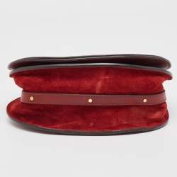 Pre Owned Chloe Red Leather and Suede Medium Nile Bracelet Top Handle Bag