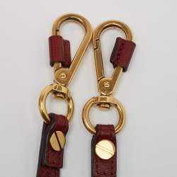 Pre Owned Chloe Red Leather and Suede Medium Nile Bracelet Top Handle Bag