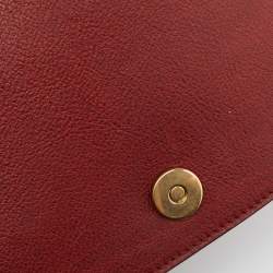 Pre Owned Chloe Red Leather and Suede Medium Nile Bracelet Top Handle Bag