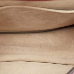 Pre Owned Chloe Red Leather and Suede Medium Nile Bracelet Top Handle Bag