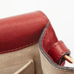 Pre Owned Chloe Red Leather and Suede Medium Nile Bracelet Top Handle Bag