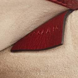 Pre Owned Chloe Red Leather and Suede Medium Nile Bracelet Top Handle Bag