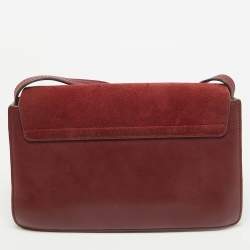 Pre Owned حقيبة كتف كلوي فاي صغيرة سويدي و جلد أزرق