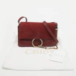 Pre Owned حقيبة كتف كلوي فاي صغيرة سويدي و جلد أزرق