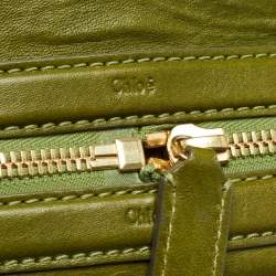 Chloe Green Leather Andy Expandable Satchel