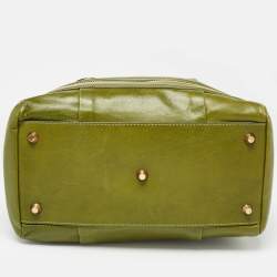 Chloe Green Leather Andy Expandable Satchel