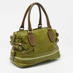 Chloe Green Leather Andy Expandable Satchel