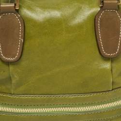 Chloe Green Leather Andy Expandable Satchel