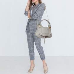 Pre Owned Chloe Grey Leather Medium Marcie Satchel