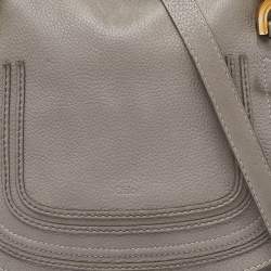 Pre Owned Chloe Grey Leather Medium Marcie Satchel