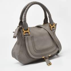 Pre Owned Chloe Grey Leather Medium Marcie Satchel