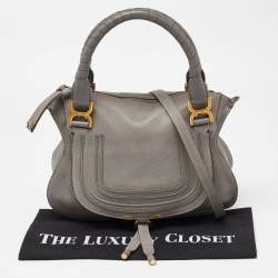 Pre Owned Chloe Grey Leather Medium Marcie Satchel