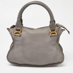 Pre Owned Chloe Grey Leather Medium Marcie Satchel
