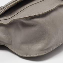 Pre Owned Chloe Grey Leather Medium Marcie Satchel