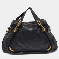 Chloe Black Leather Large Paraty Satchel