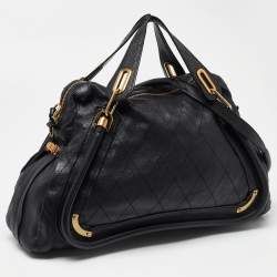 Chloe Black Leather Large Paraty Satchel