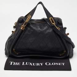 Chloe Black Leather Large Paraty Satchel