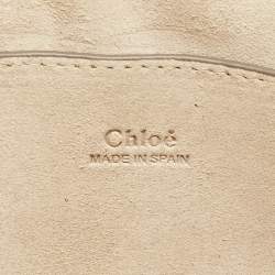 Chloe Burgundy Leather and Suede Small Faye Shoulder Bag