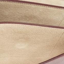 Chloe Burgundy Leather and Suede Small Faye Shoulder Bag