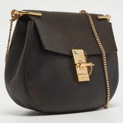 Pre Owned Chloe Black Leather Medium Drew Shoulder Bag