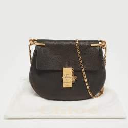 Pre Owned Chloe Black Leather Medium Drew Shoulder Bag