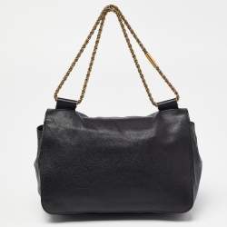 Pre Owned Chloe Black Leather Medium Elsie Chain Shoulder Bag