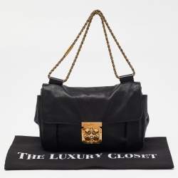 Pre Owned Chloe Black Leather Medium Elsie Chain Shoulder Bag