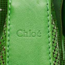 Chloe Green Metal Mesh and Leather Chainmail Hobo