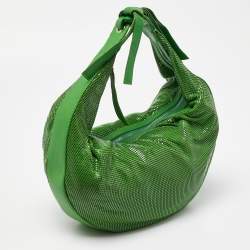 Chloe Green Metal Mesh and Leather Chainmail Hobo