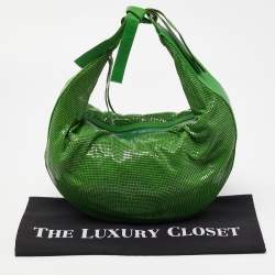 Chloe Green Metal Mesh and Leather Chainmail Hobo