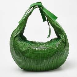Chloe Green Metal Mesh and Leather Chainmail Hobo