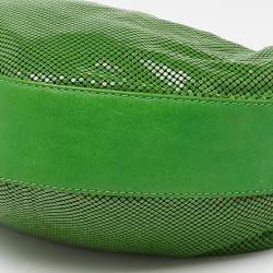 Chloe Green Metal Mesh and Leather Chainmail Hobo