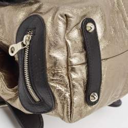 Pre Owned Chloe Black/Metallic Leather Double Zip Shoulder Bag