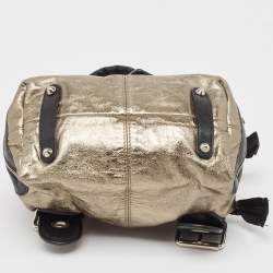 Pre Owned Chloe Black/Metallic Leather Double Zip Shoulder Bag