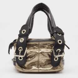 Pre Owned Chloe Black/Metallic Leather Double Zip Shoulder Bag