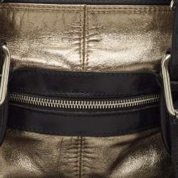 Pre Owned Chloe Black/Metallic Leather Double Zip Shoulder Bag