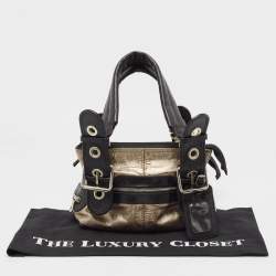 Pre Owned Chloe Black/Metallic Leather Double Zip Shoulder Bag