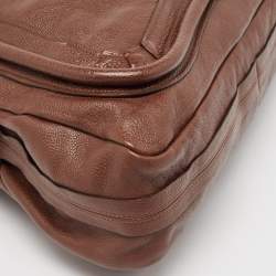 مملوكة مسبقًا Chloe Dark Brown Leather Large Paraty Shoulder Bag