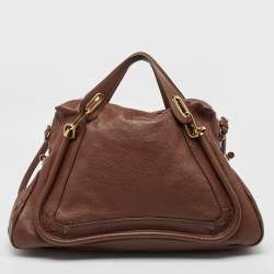 مملوكة مسبقًا Chloe Dark Brown Leather Large Paraty Shoulder Bag
