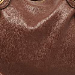 مملوكة مسبقًا Chloe Dark Brown Leather Large Paraty Shoulder Bag