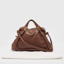 ممل�وكة مسبقًا Chloe Dark Brown Leather Large Paraty Shoulder Bag