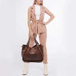 Chloe Brown Leather Large Paraty Satchel