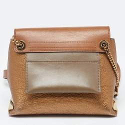 Pre Owned حقيبة كتف كلوي كلير جلد أسود/بيج صغيرة