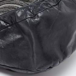 Chloe Black Leather Embellished Ring Handle Hobo