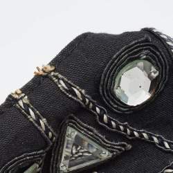 Chloe Black Leather Embellished Ring Handle Hobo