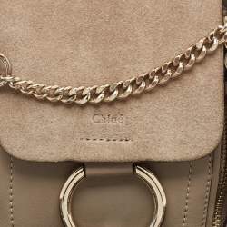 Chloe Grey Leather and Suede Faye Backpack