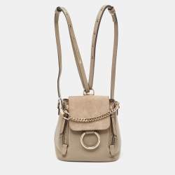 Chloe Grey Leather and Suede Faye Backpack